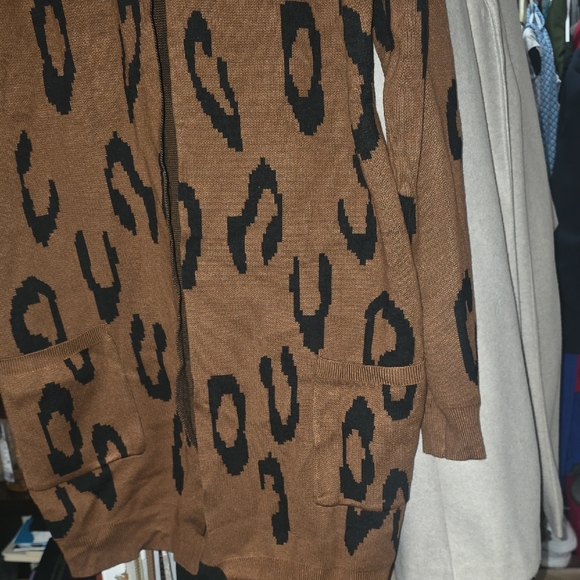 Grace Karin Brown and Black Knit Cardigan - Picture 2 of 5